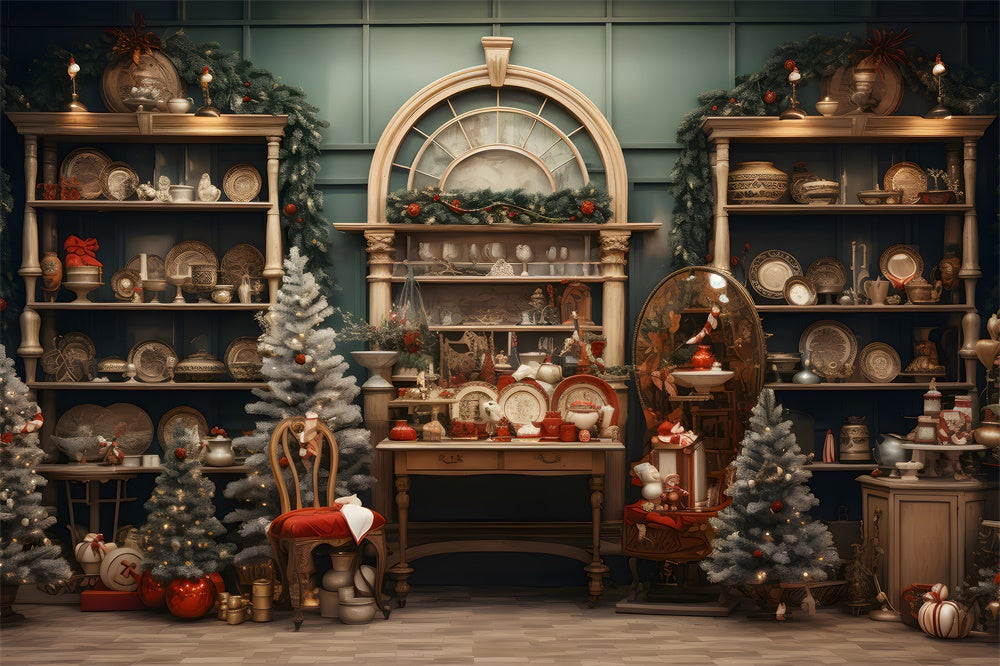 Sfondo Per Mensola In Legno Del Negozio Di Natale RR7-793