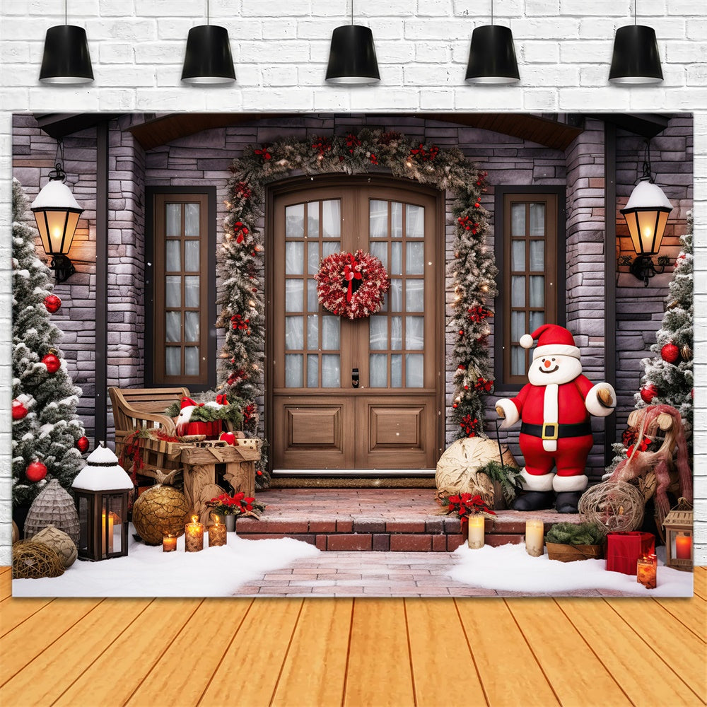 Ghirlanda Natalizia Per Porta Sfondo Di Babbo Natale RR7-808