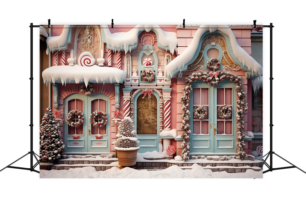 Sfondo Di Alberi Di Natale Neve Caramelle Casa RR7-840