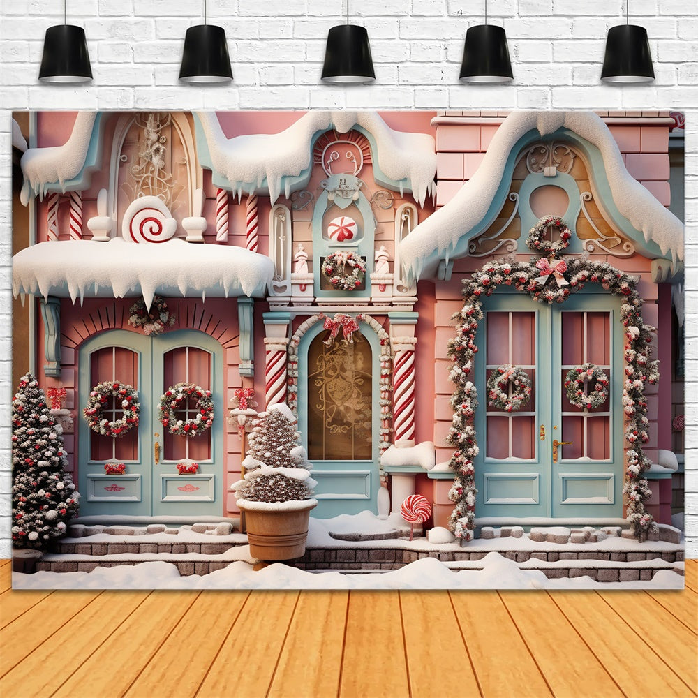 Sfondo Di Alberi Di Natale Neve Caramelle Casa RR7-840