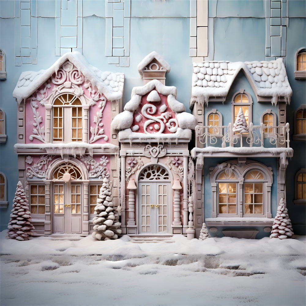 Sfondo Della Casa Delle Caramelle Con L'Albero Di Natale RR7-844