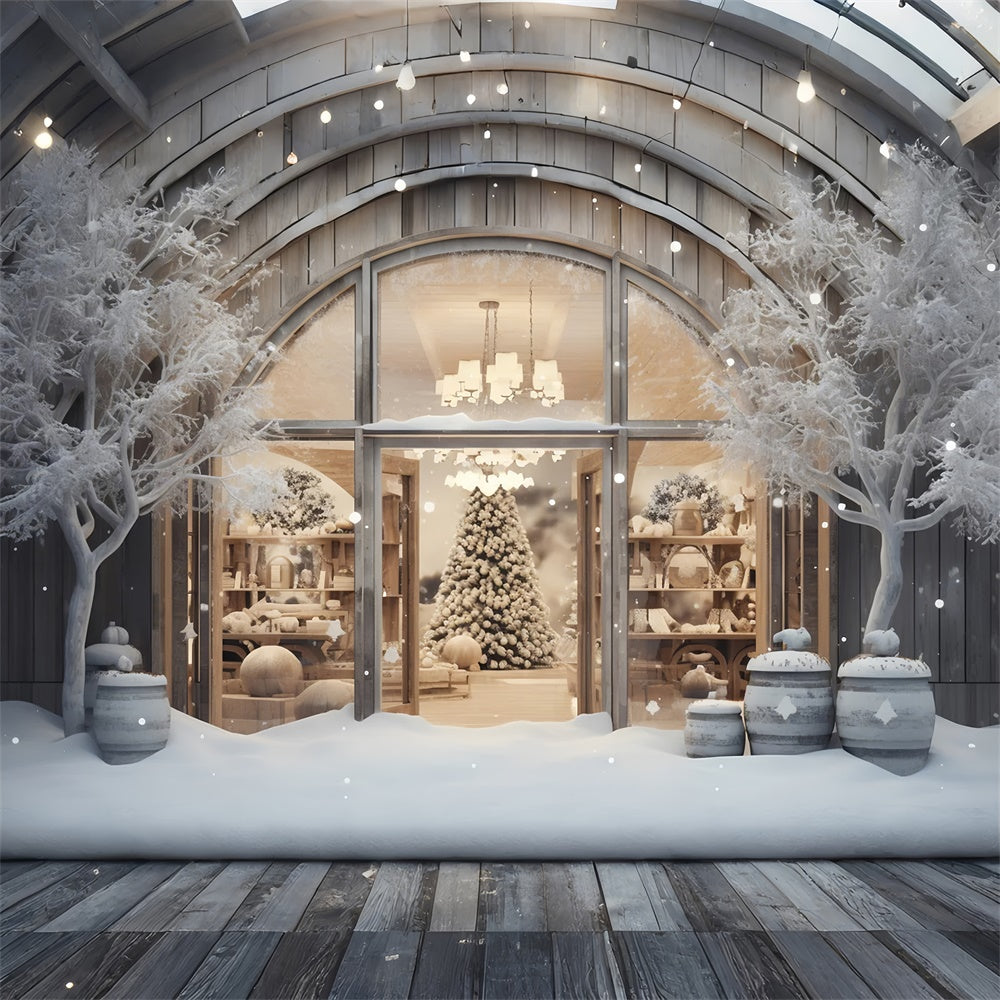 Sfondo Di Paesaggi Innevati Per Vetrine Di Natale RR7-851
