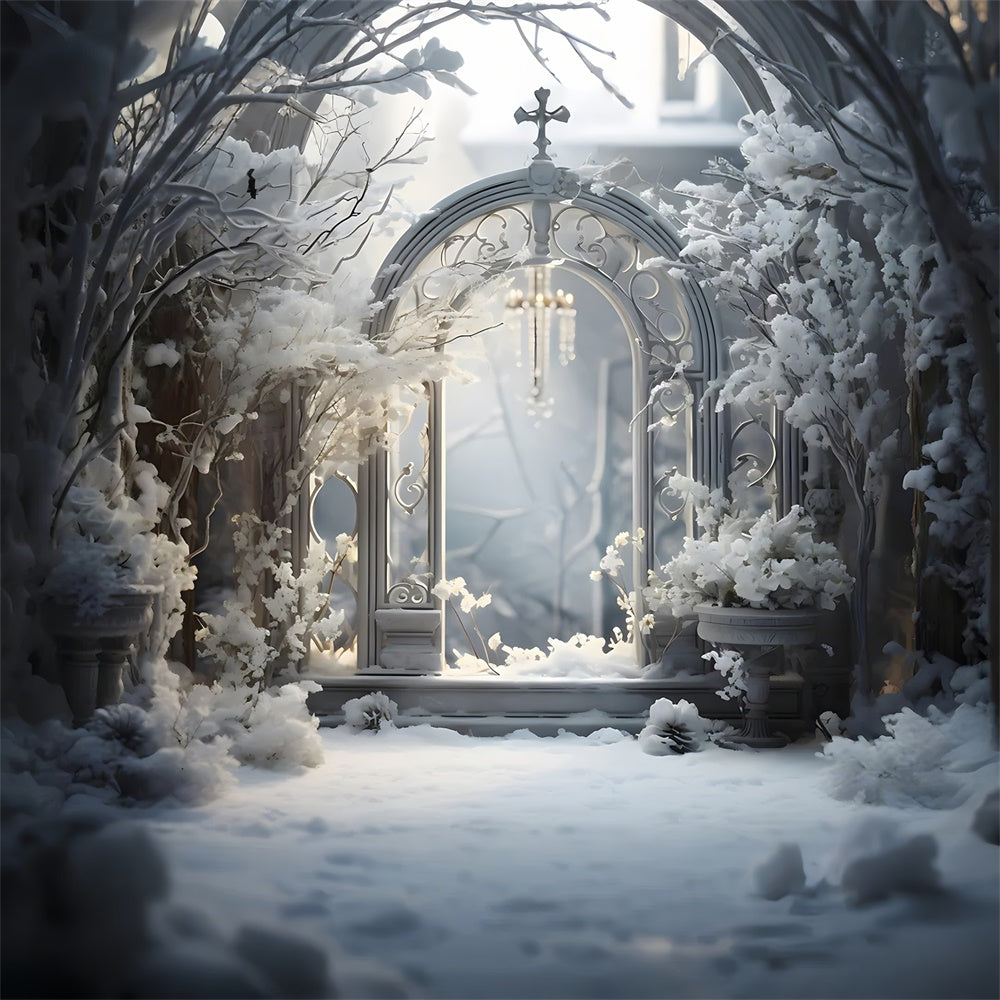Sfondo Del Paese Delle Meraviglie Della Neve Dell'Albero Di Natale RR7-852
