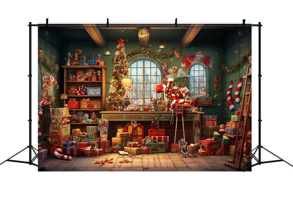 Sfondo Della Stanza Della Casa Di Babbo Natale Di Natale RR7-853