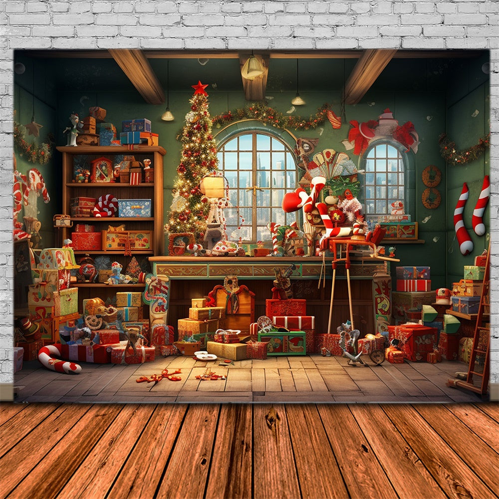 Sfondo Della Stanza Della Casa Di Babbo Natale Di Natale RR7-853