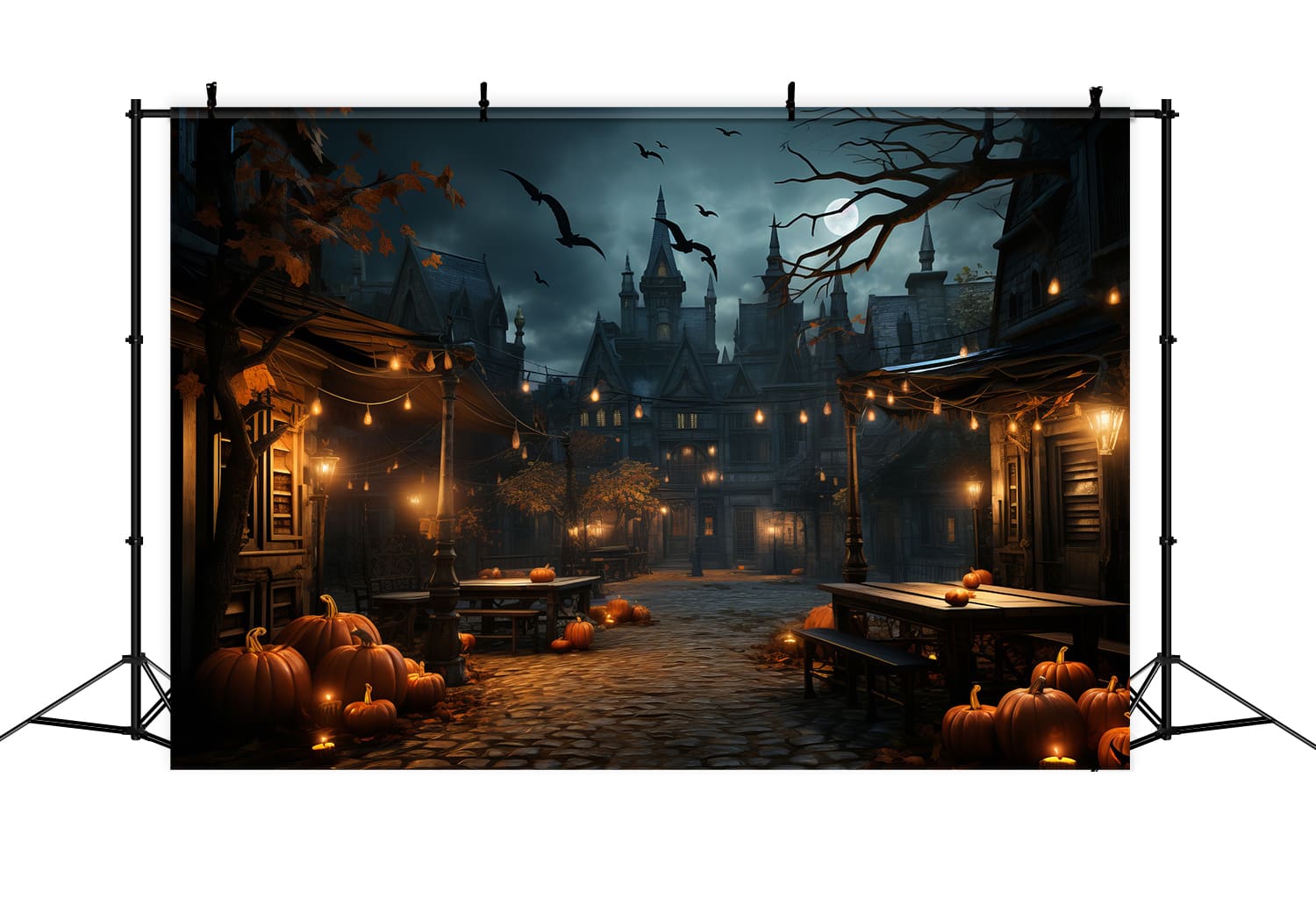 Sfondo Di Lanterne Di Zucca Di Notte Di Halloween RR7-86