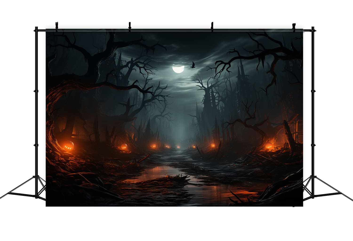 Sfondo Fotografico Della Foresta Fantasma Di Halloween Night RR7-90