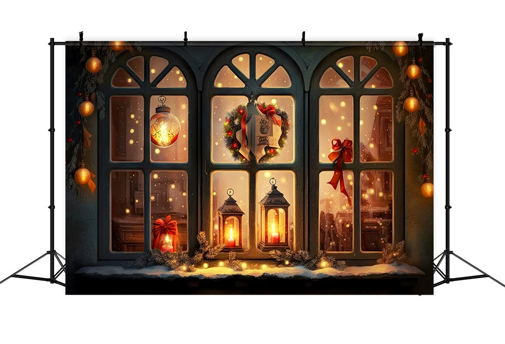 Sfondo Con Lanterne Luminose Per Finestra Di Natale RR8-137