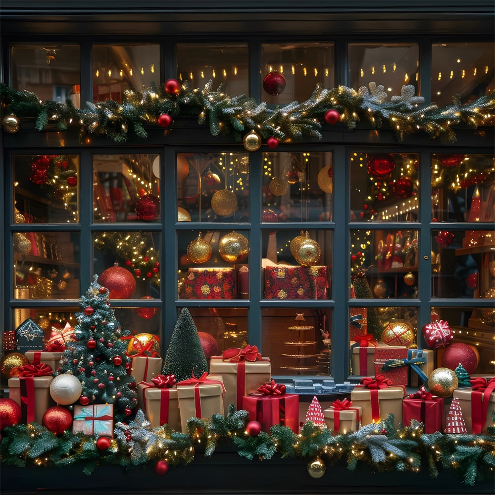 Sfondo Per Vetrina Del Negozio Di Articoli Da Regalo Di Natale RR8-147