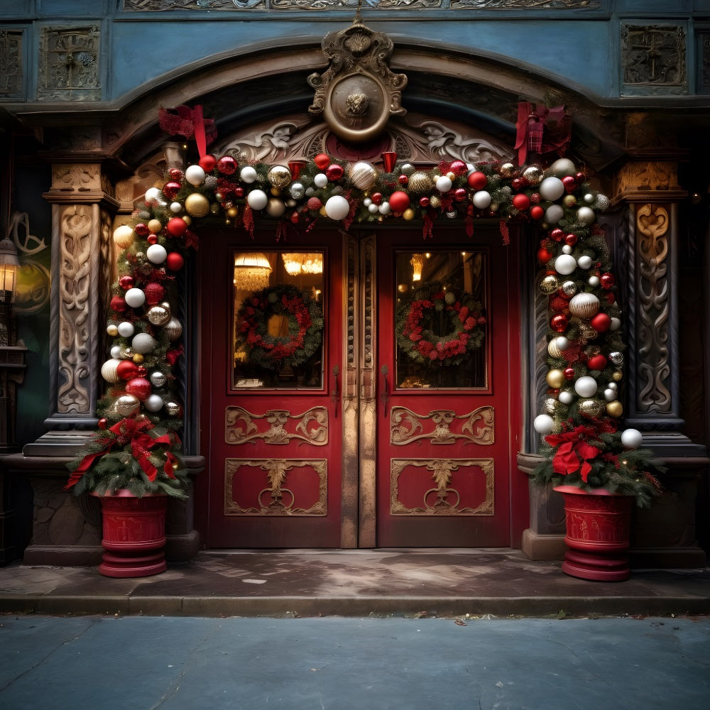 Sfondo Di Ornamenti Per Ingresso Ad Arco Di Natale RR8-176