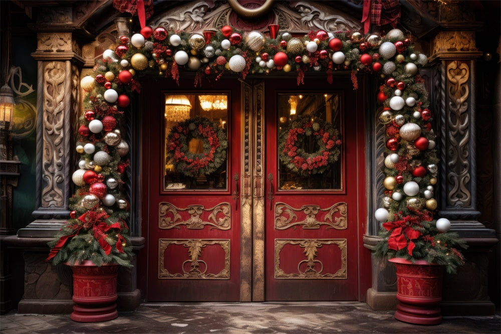 Sfondo Di Ornamenti Per Ingresso Ad Arco Di Natale RR8-176