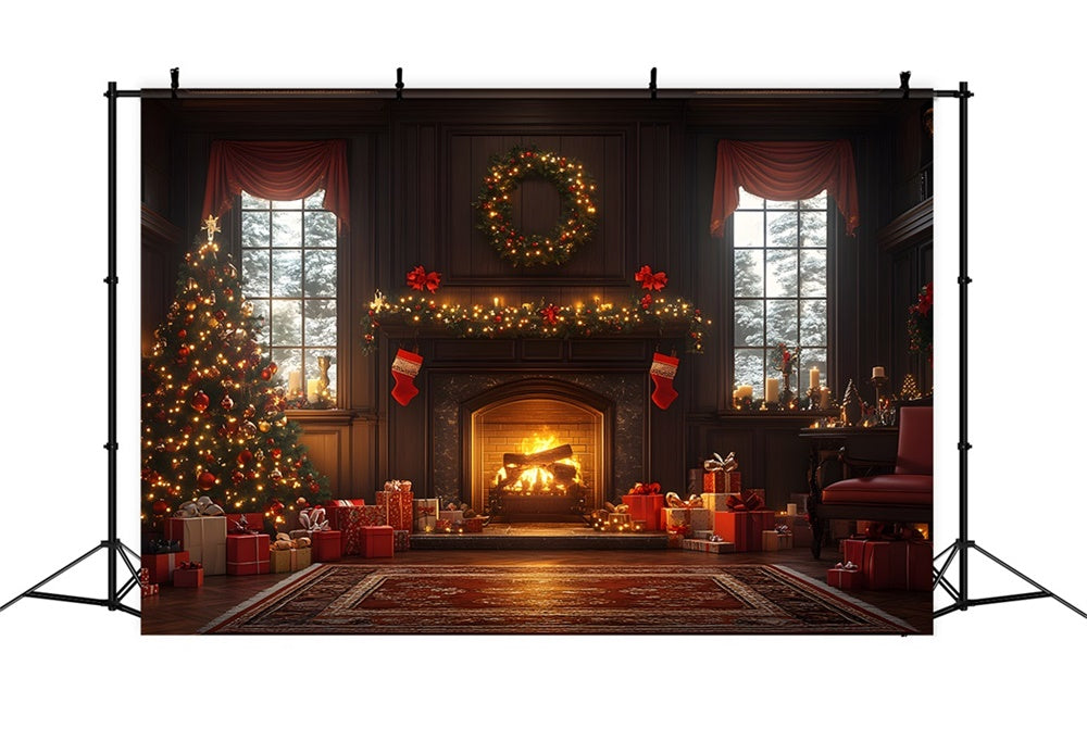 Sfondo Dell'Albero Scintillante Della Grand Room Di Natale RR8-260