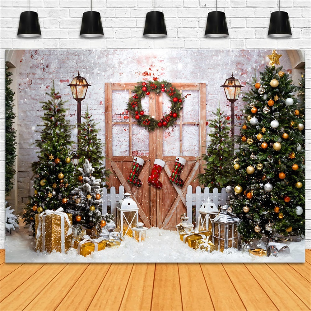 Sfondo Di Luci Scintillanti Della Foresta Di Natale RR8-270