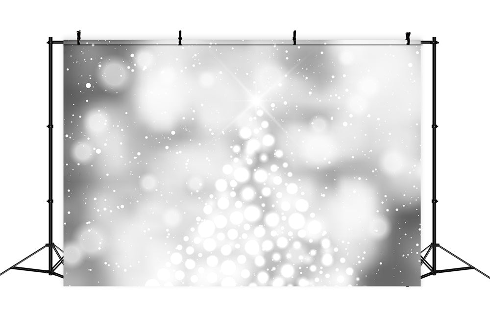 Sfondo Natalizio Grigio Con Fiocchi Di Neve A Pois RR8-273