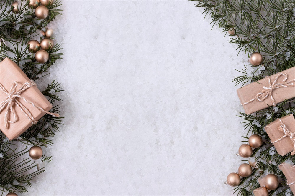 Scatole Regalo Innevate Sfondo Verde Pavimento RR8-288