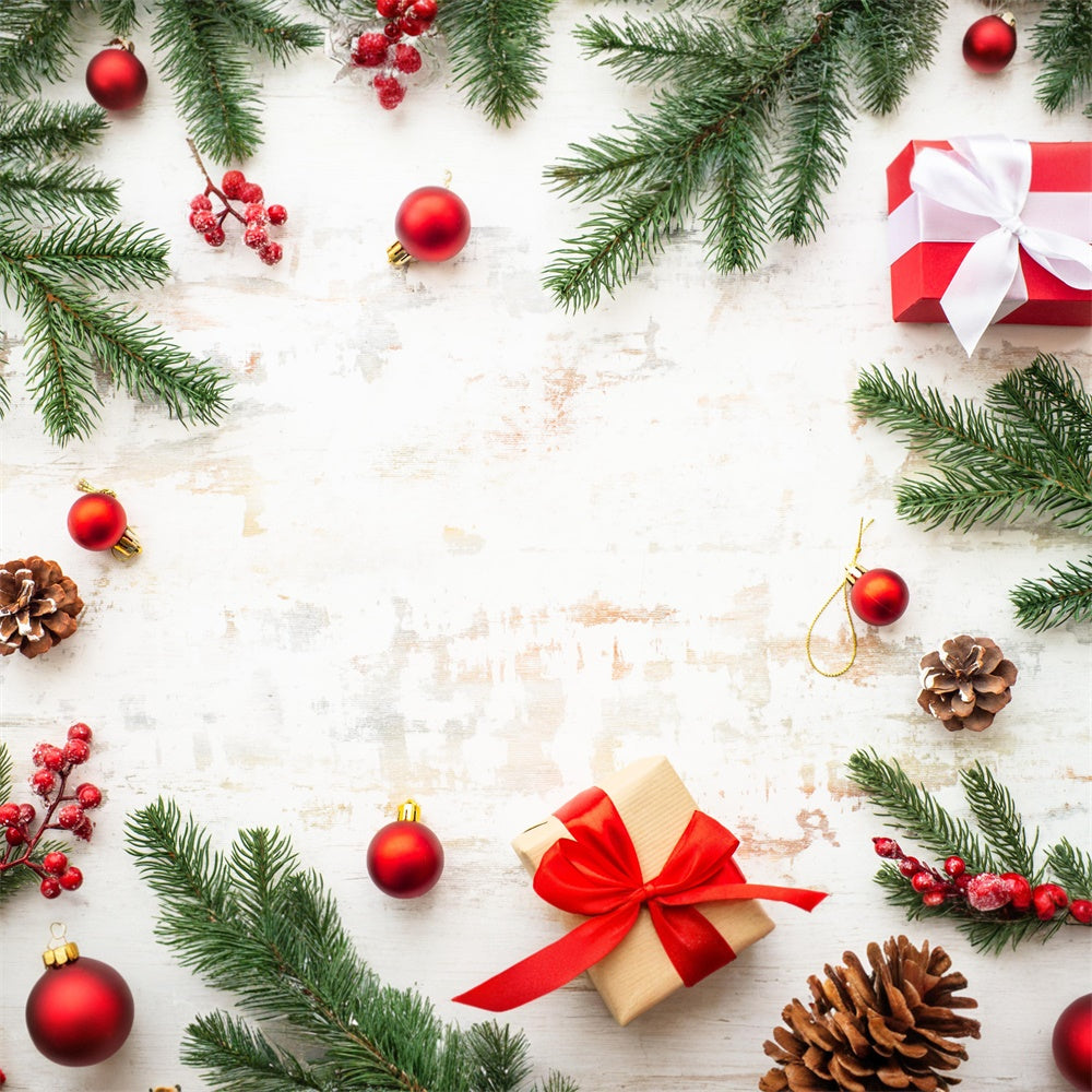 I Regali Di Natale Decorano Lo Sfondo Del Pavimento Rustico RR8-295