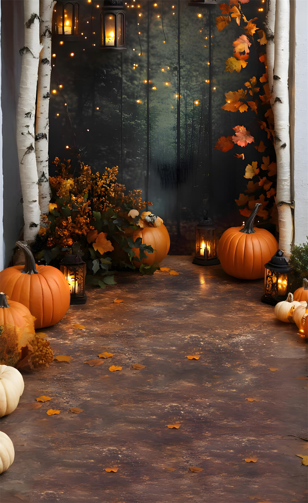 Autunno Foglie D'Acero Zucca Sweep Sfondo RR8-326