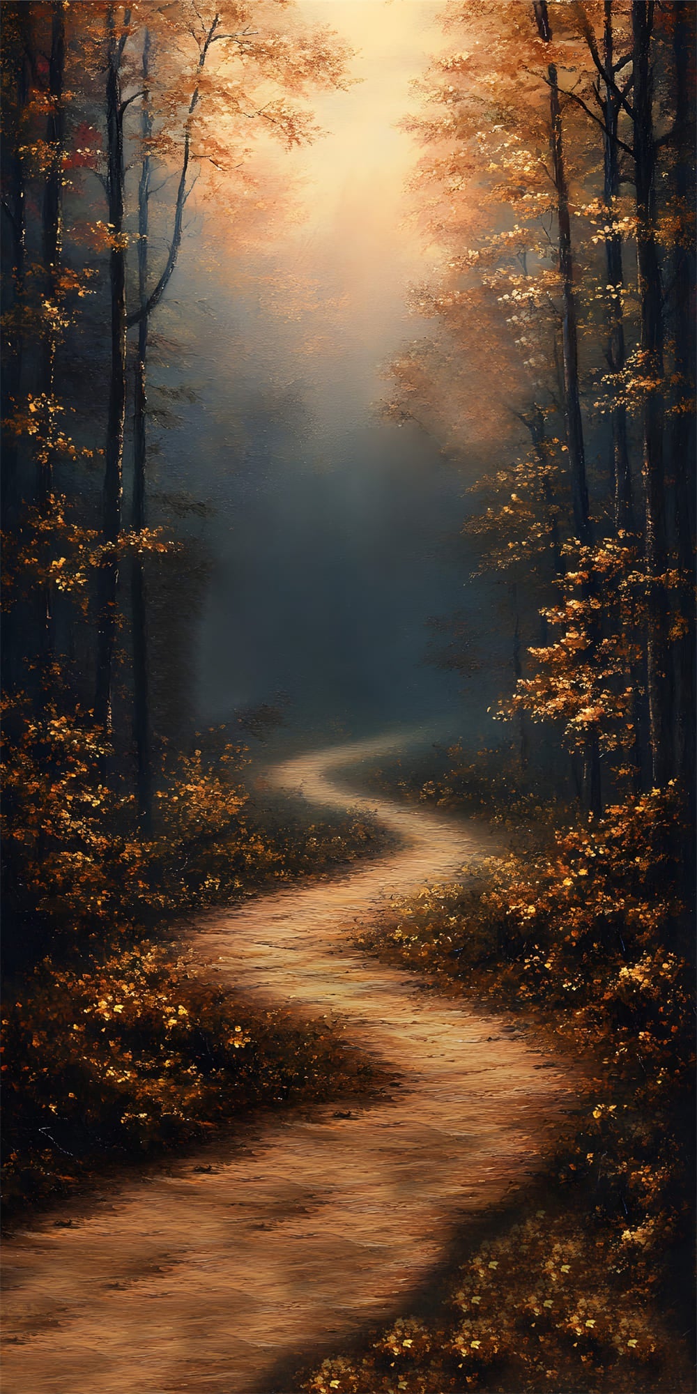 Sfondo Fotografico Con Alberi Di Acero E Percorso Autunnale RR8-335