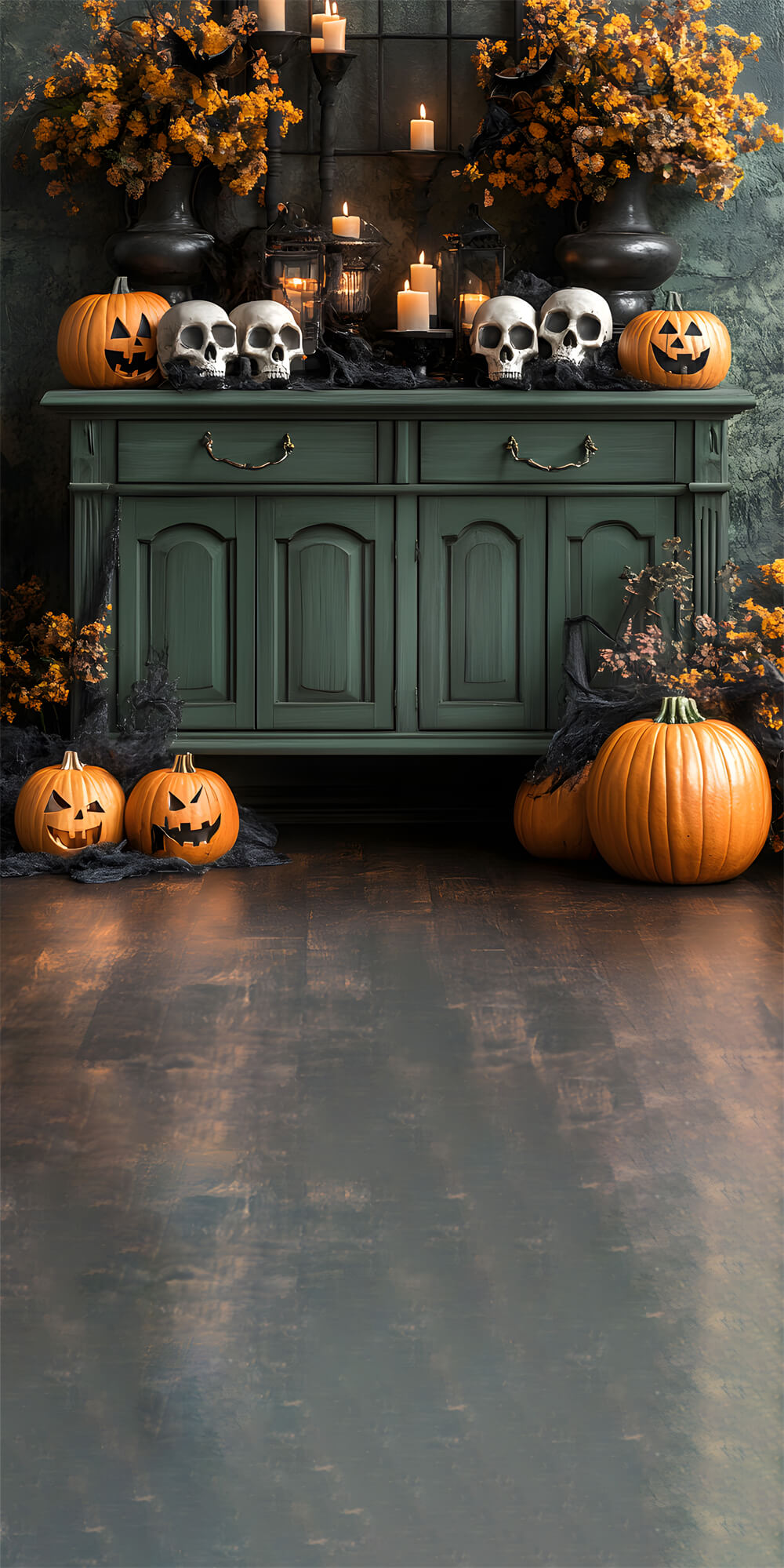 Sfondo Di Zucca Scheletro Orribile Di Halloween Sweep RR8-399