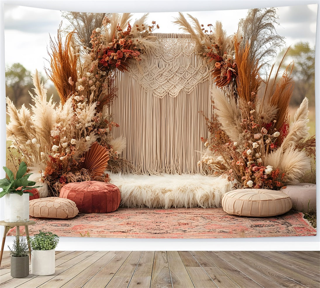 Sfondo Di Matrimonio In Macrame Boho Pampa RR8-412