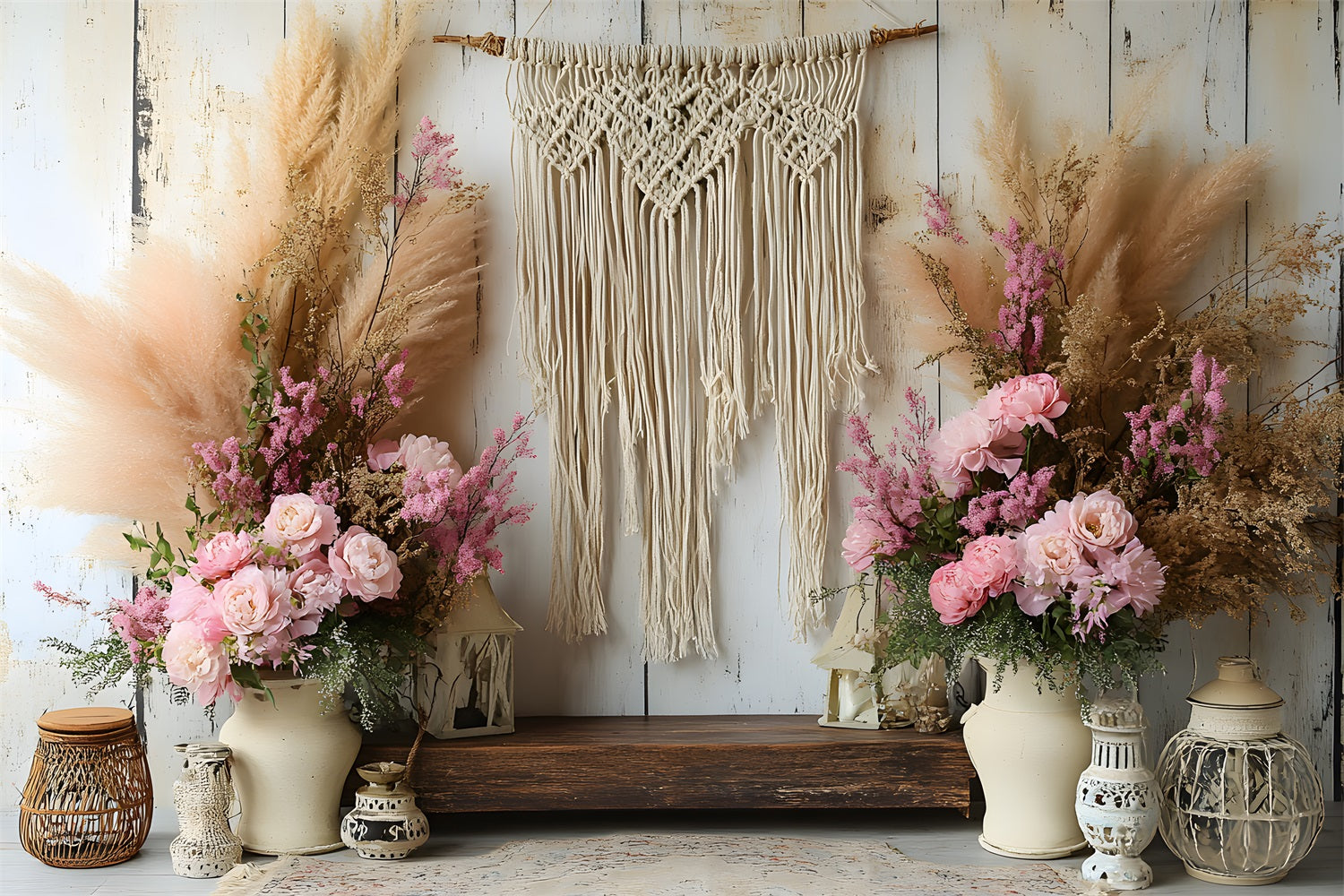 Sfondo Rustico Boho Macrame Decor RR8-416