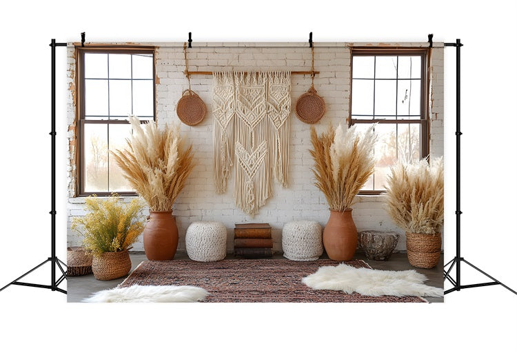 Sfondo Boho Pampa Floreale Eleganza Vintage RR8-441