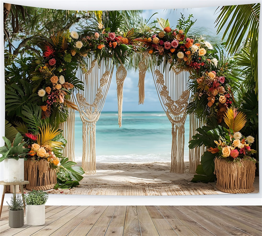 Lussuoso Sfondo Floreale Boho Con Piume Dorate RR8-452