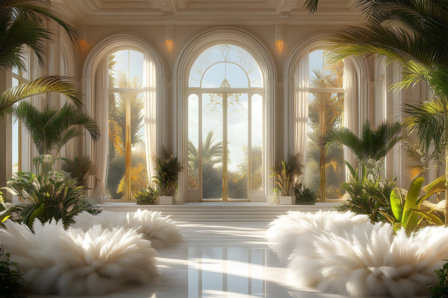 Splendido Sfondo Di Serra Boho Illuminato Dal Sole RR8-464