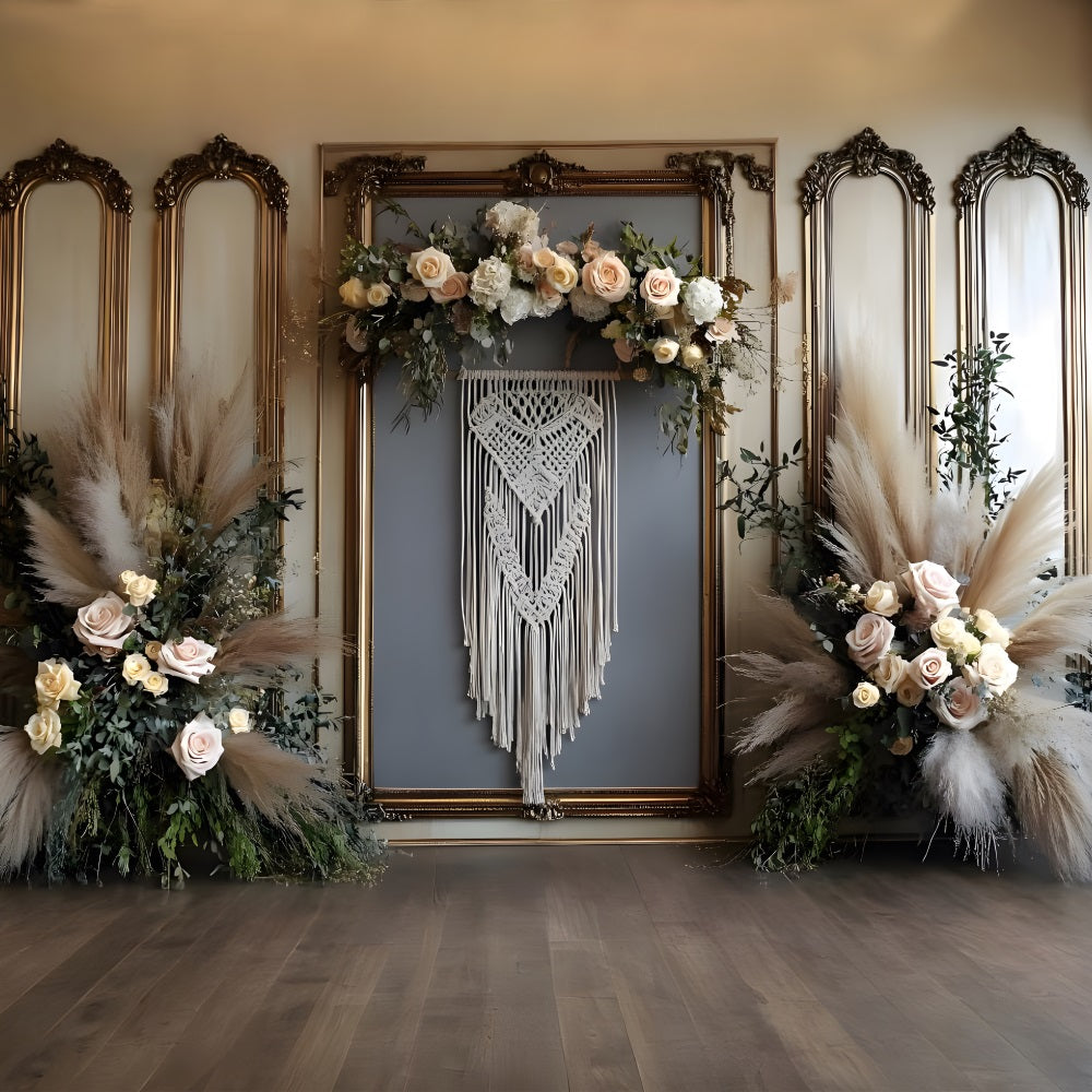 Fondale Boho Chic In Macrame Intrecciato Naturale RR8-500