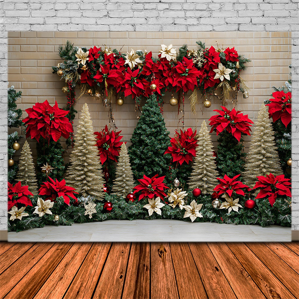 Sfondo Di Fiori Di Alberi Di Natale Poinsettia RR8-77