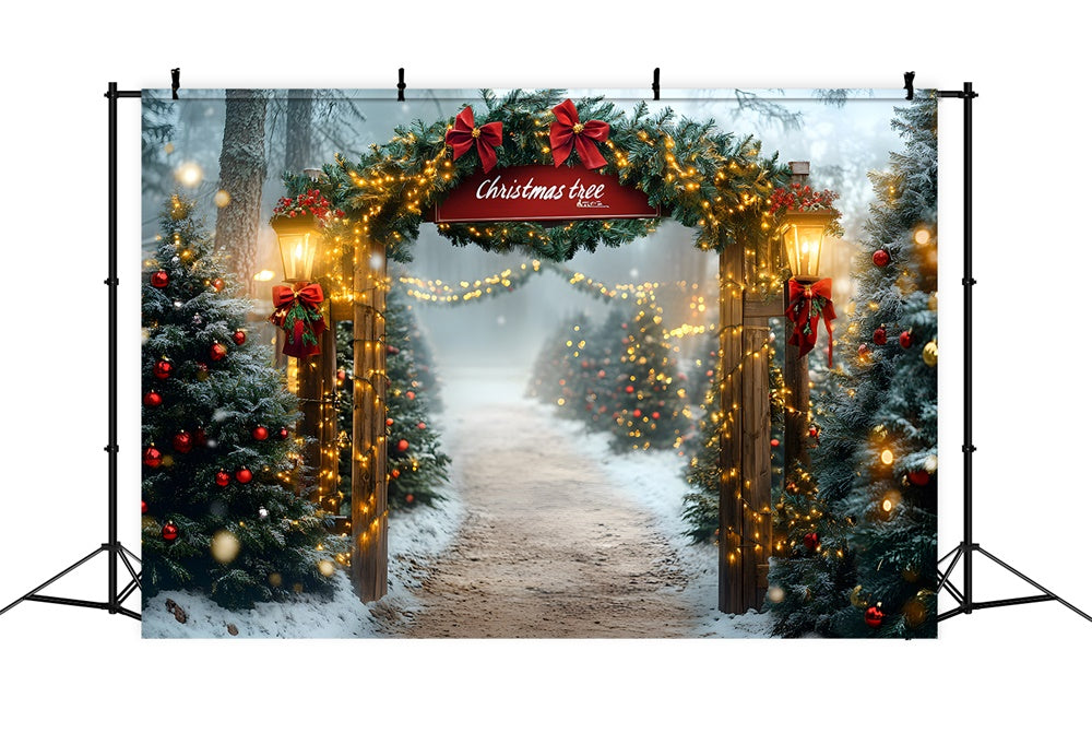 Sfondo Di Luci Stringa Fattoria Albero Di Natale RR8-80