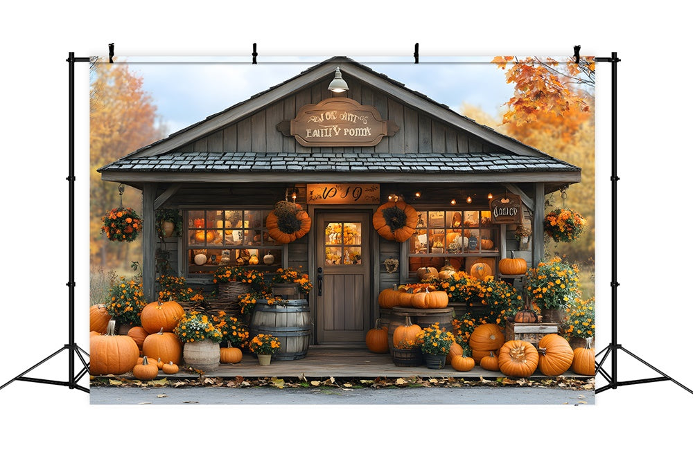 Sfondo Di Fiori Di Raccolta Della Casa Della Zucca Autunnale RR9-18
