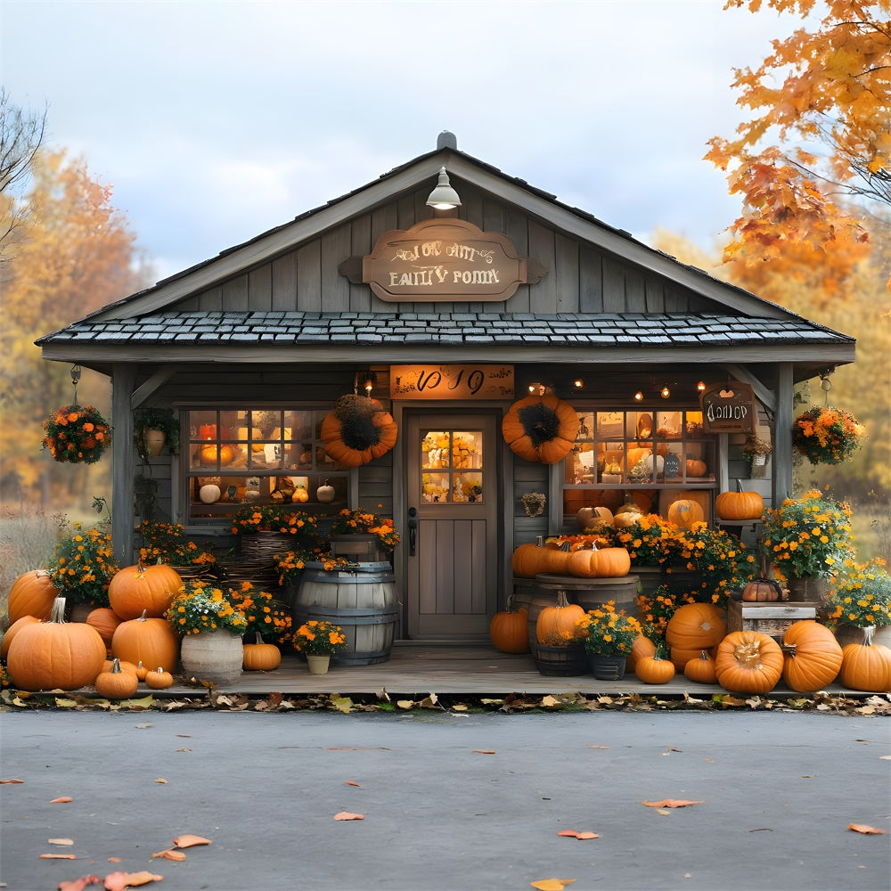 Sfondo Di Fiori Di Raccolta Della Casa Della Zucca Autunnale RR9-18