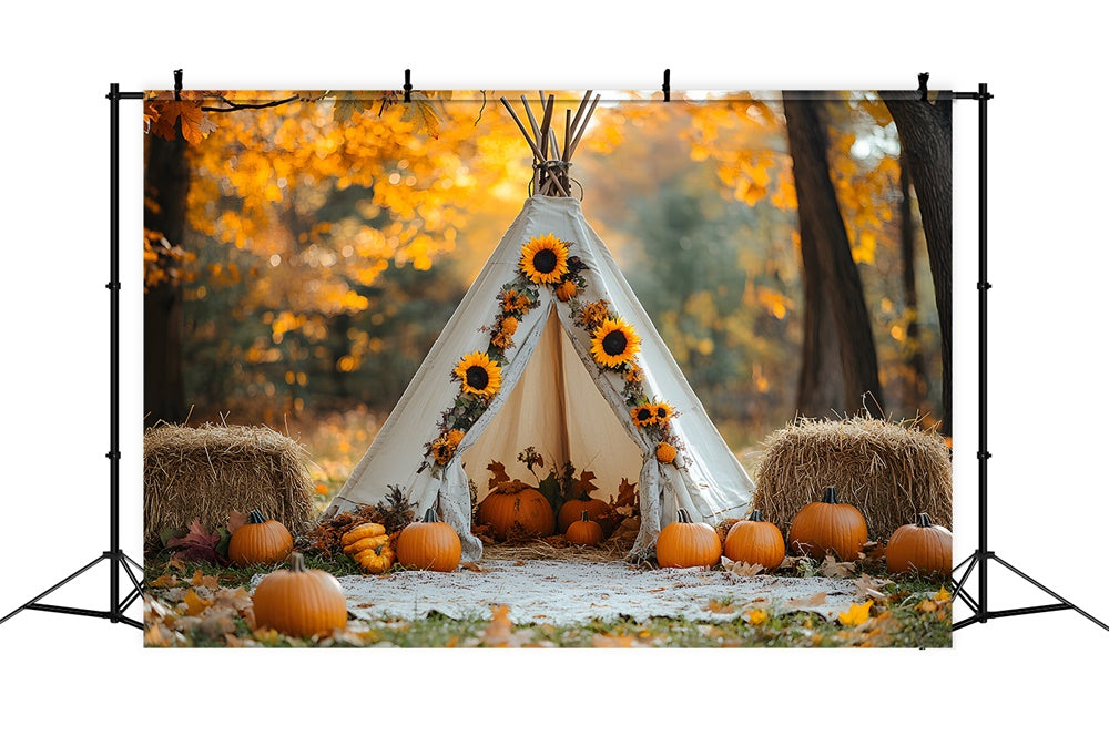 Sfondo Fotografico Per Tenda Foresta D'Acero Autunnale RR9-21