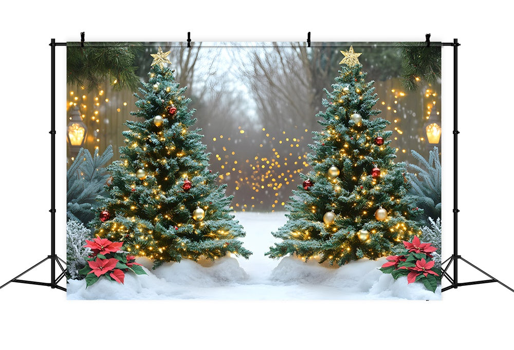 Sfondo Luminoso Con Neve Invernale Per Albero Di Natale RR9-44
