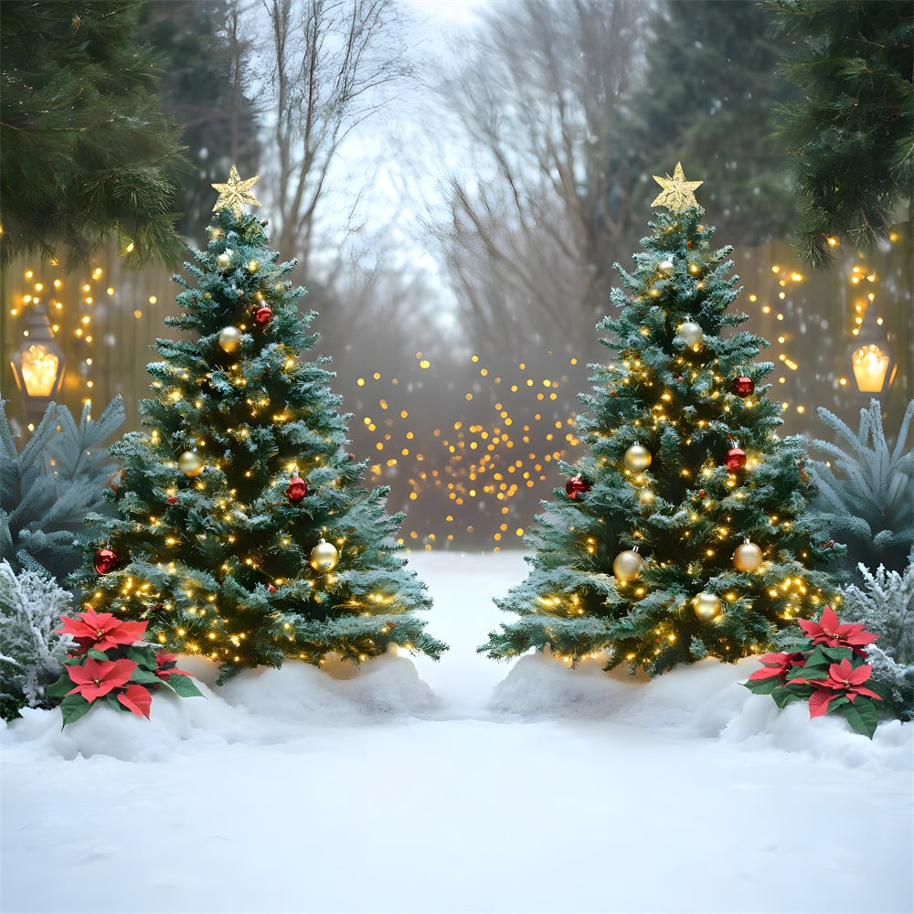 Sfondo Luminoso Con Neve Invernale Per Albero Di Natale RR9-44
