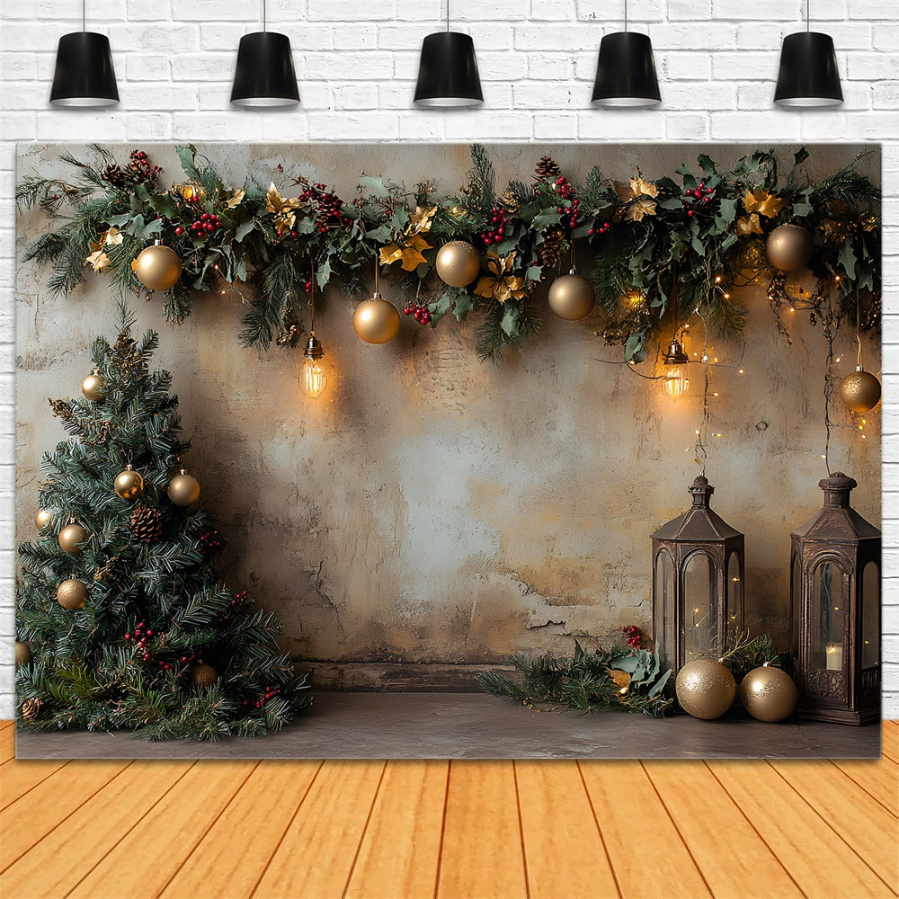 Sfondo Da Parete Decorato Con Palline Di Natale RR9-57