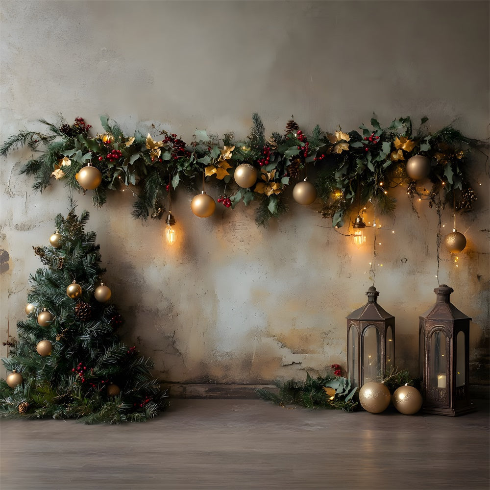 Sfondo Da Parete Decorato Con Palline Di Natale RR9-57