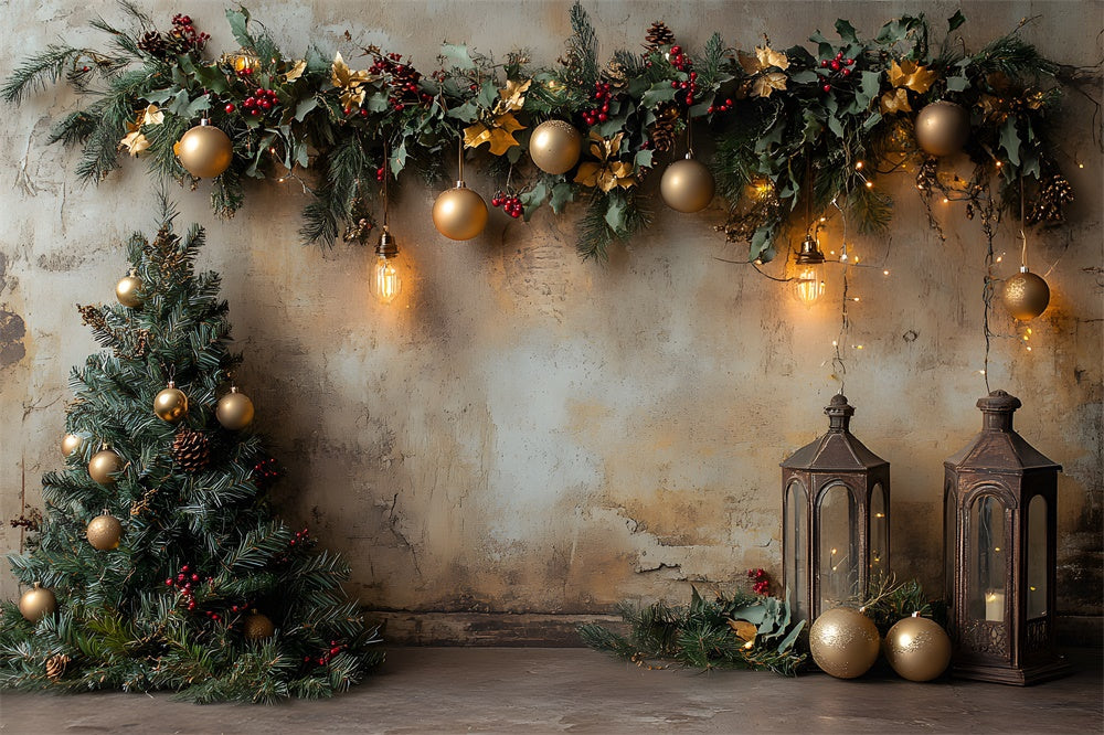 Sfondo Da Parete Decorato Con Palline Di Natale RR9-57