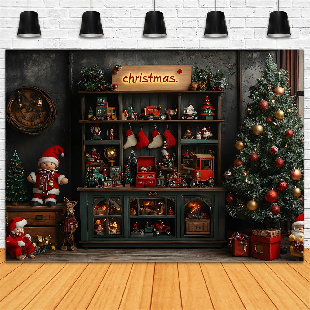 Sfondo Fotografico Per La Stanza Dei Giocattoli Dell'Albero Di Natale RR9-72