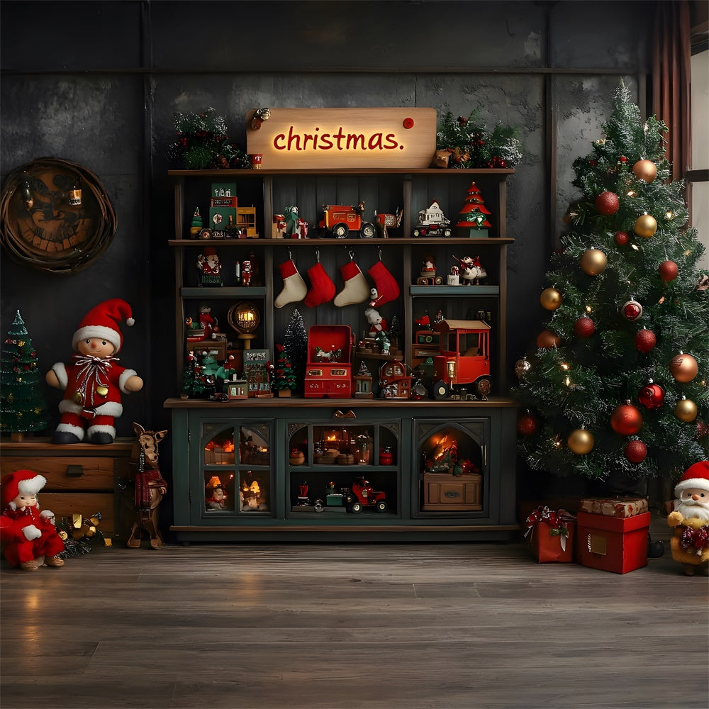Sfondo Fotografico Per La Stanza Dei Giocattoli Dell'Albero Di Natale RR9-72