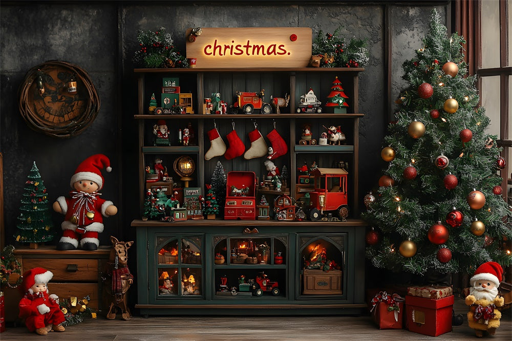Sfondo Fotografico Per La Stanza Dei Giocattoli Dell'Albero Di Natale RR9-72