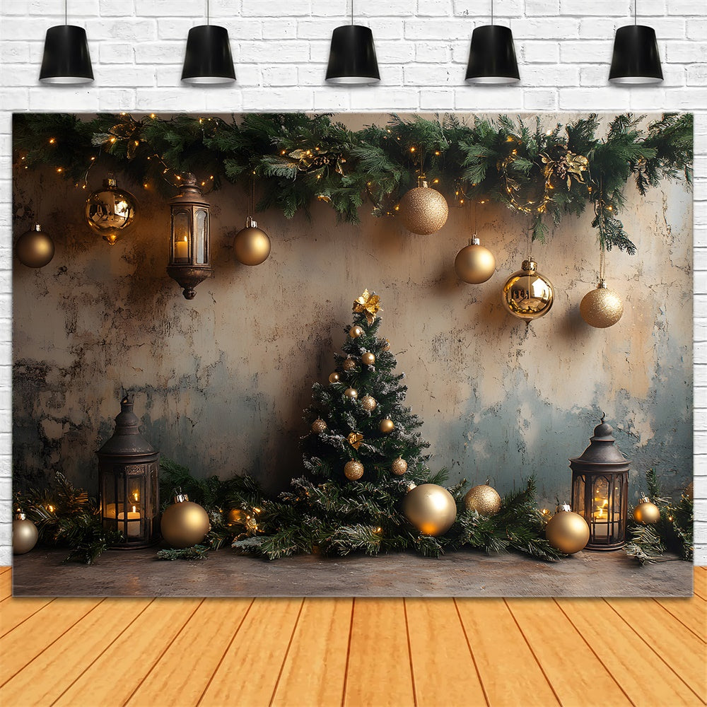 Decorazioni Per Ghirlande Con Palline Di Natale Sfondo A Parete Screziato RR9-73