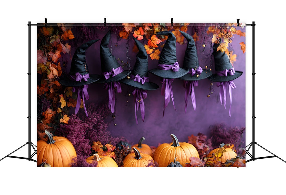 Cappello Di Halloween Zucca Sfondo Muro Viola RR9-81