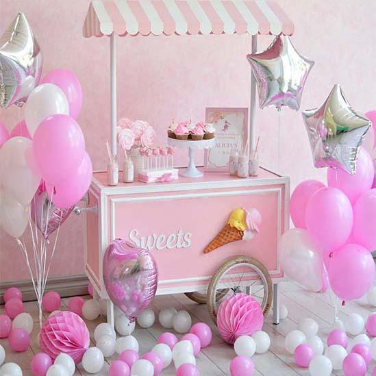 Cake Topper Baby Shower Palloncini Rosa Sfondo Fotografico S-3084
