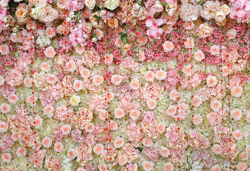 Sfondo Di Matrimonio Con Fiori Di Rosa Rosa E Bianca SH-1010