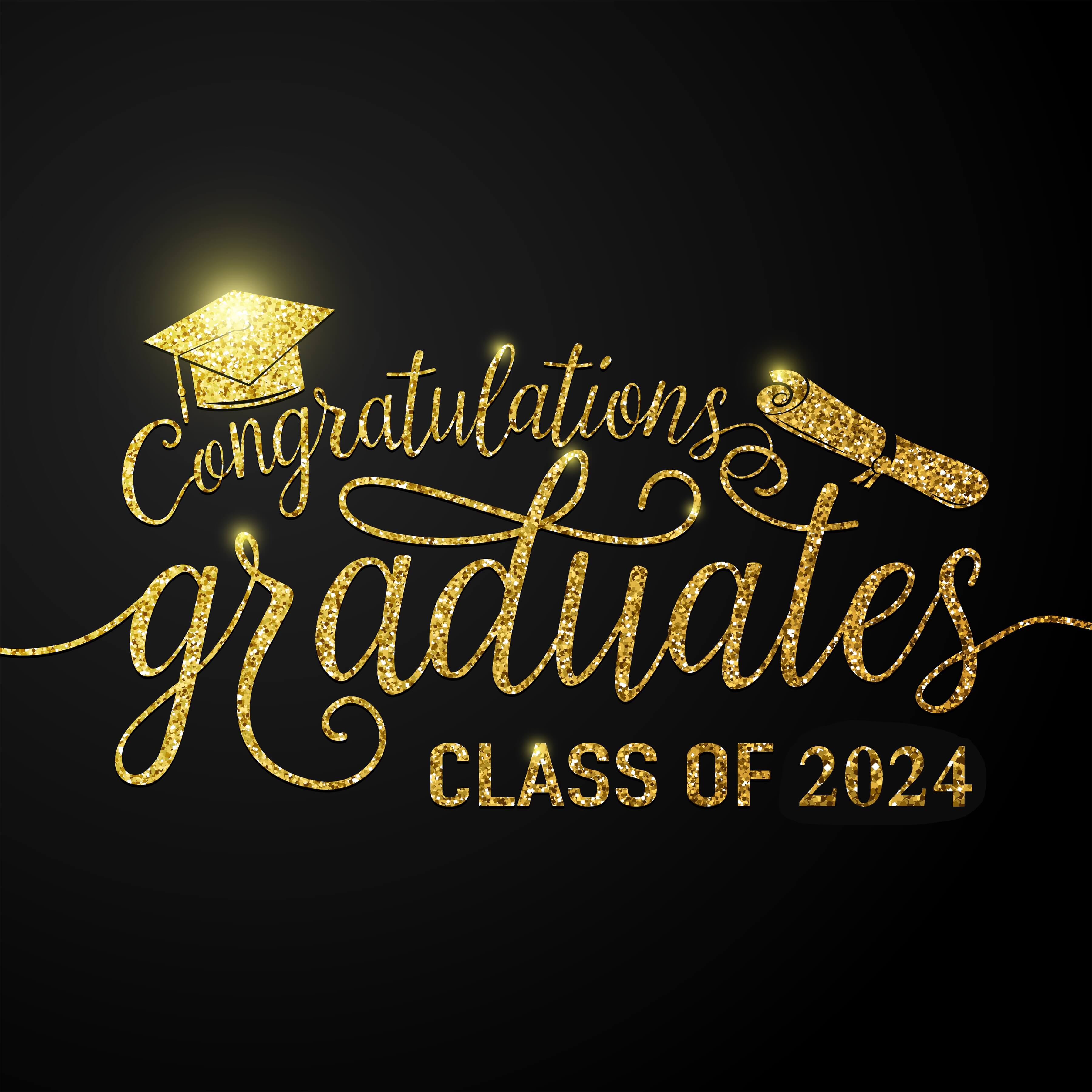 Sfondo Fotografico Congratulazioni Per La Laurea Classe Oro E Nero Del 2024 SH-253