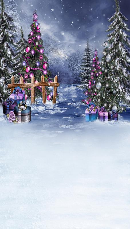 Sfondo Fotografico Regalo Albero Di Luci Di Natale Viola ST-459