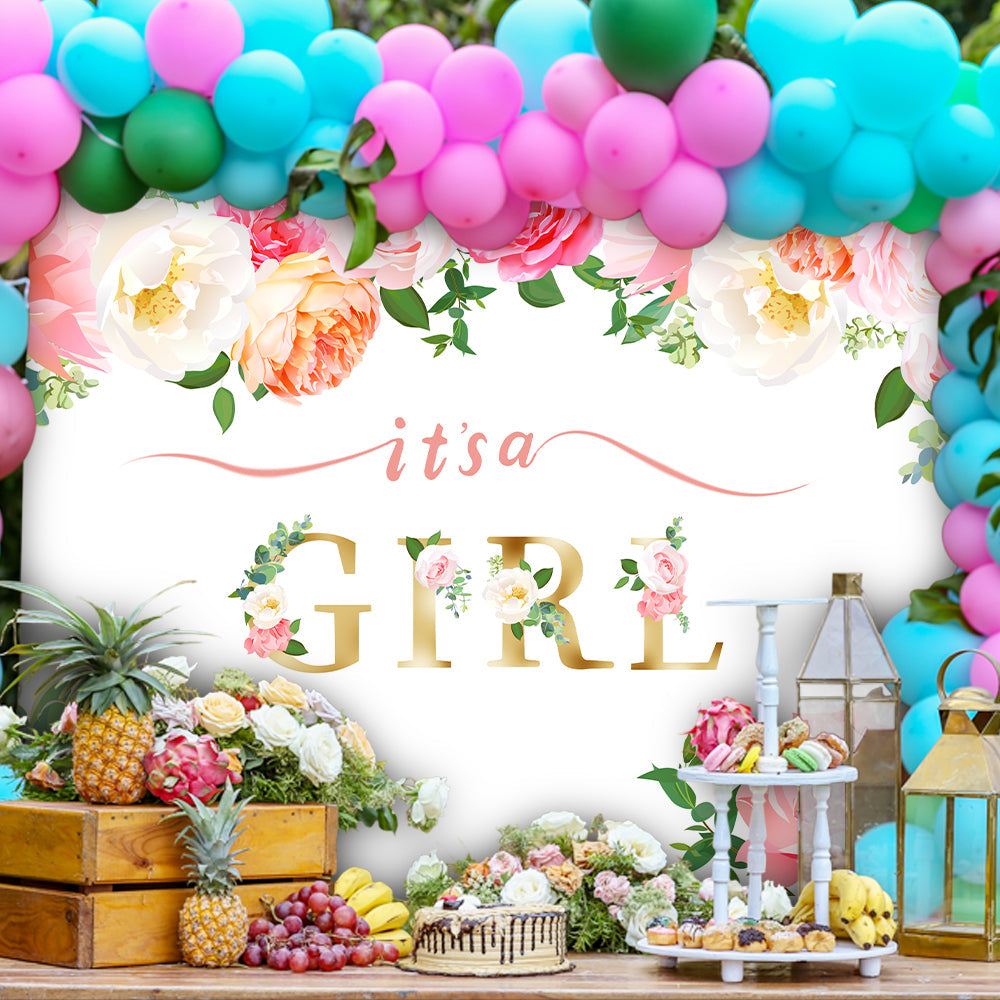 Sfondo Personalizzato Con Fiori Per La Festa Di Rivelazione Del Genere TKH1541