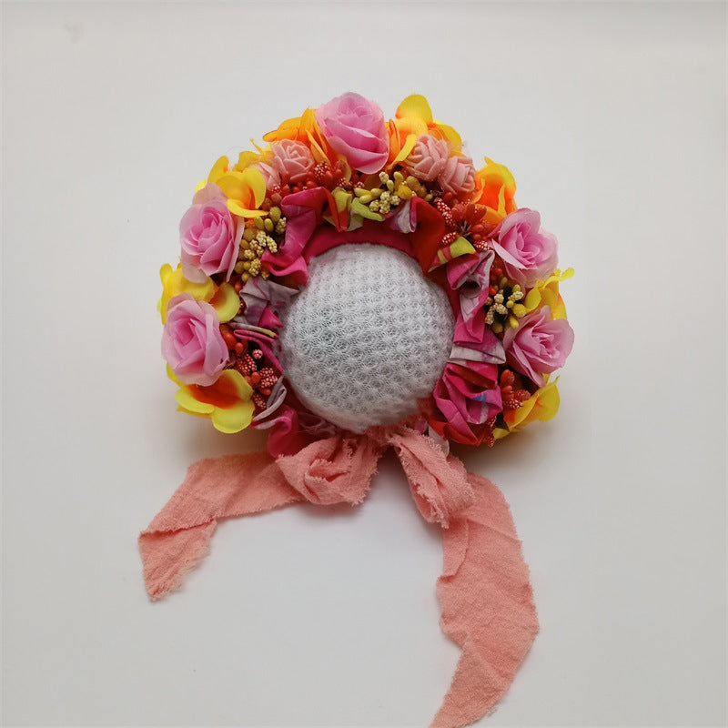 Accessori Per Fotografia Per Neonati Copricapo Con Combinazione Di Fiori Colorati TS1